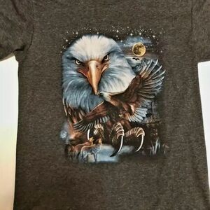 EAGLE BIG FACE Men's Size L Gray T Shirt Cotton 100% Thai NWOT